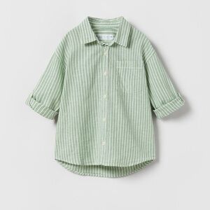 Zara Light Blue Striped Button Down Shirt